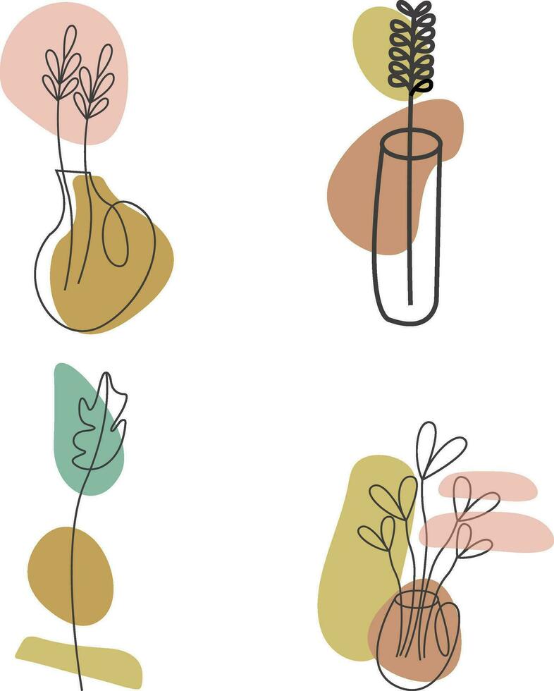 lijn kunst botanisch vorm geven aan. vector illustratie