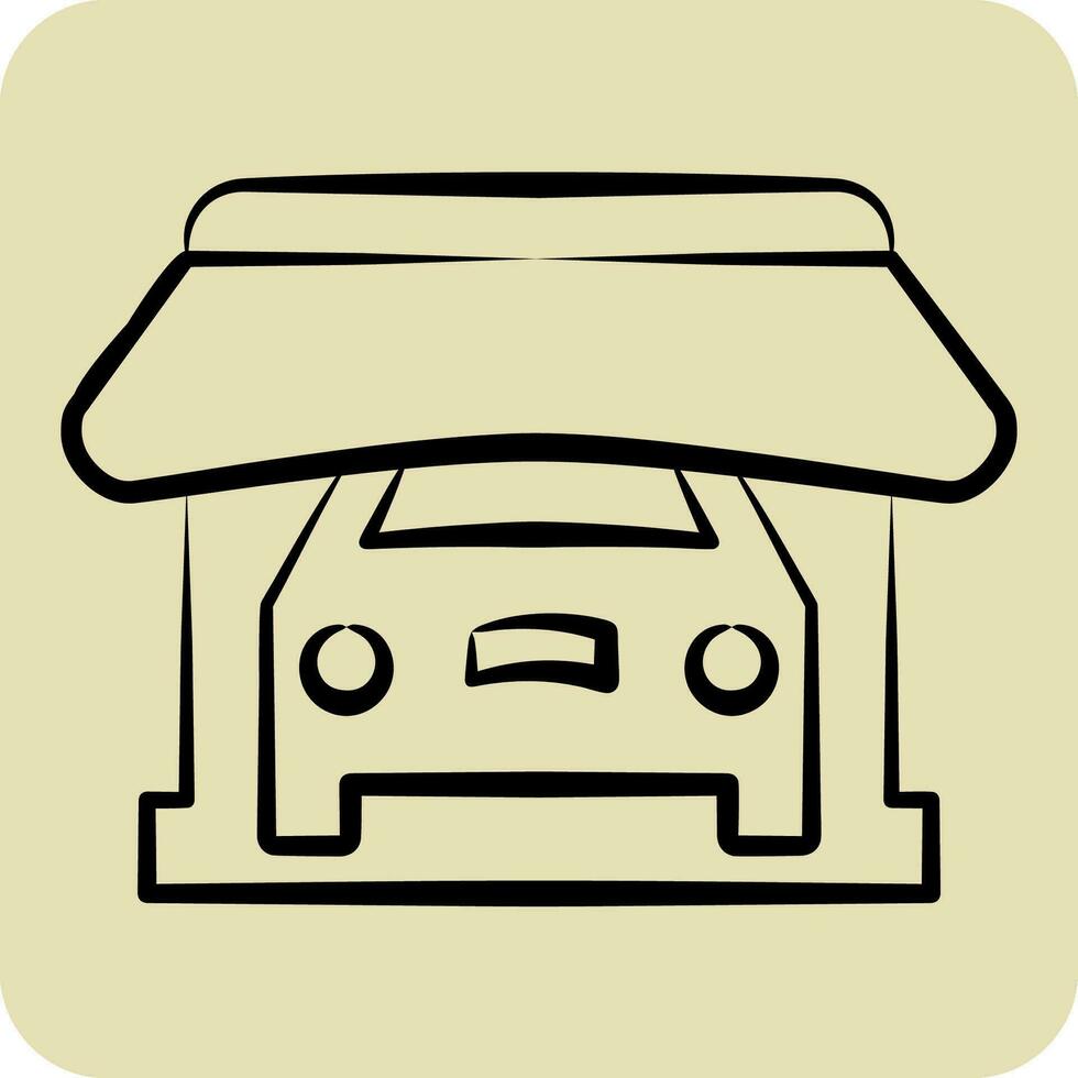 icoon winkel. verwant naar auto , automobiel symbool. hand- getrokken stijl. gemakkelijk ontwerp bewerkbaar. gemakkelijk illustratie vector