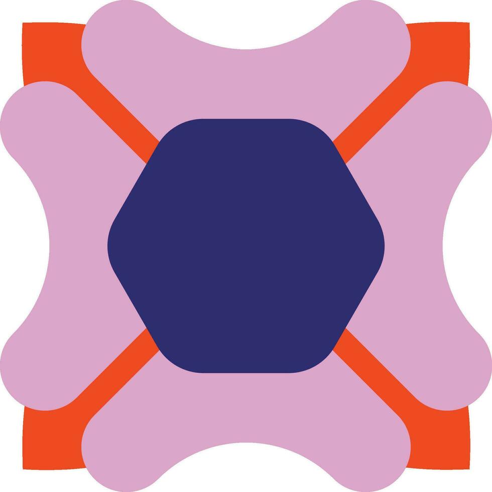 roze blauw gemakkelijk meetkundig bloem element vector