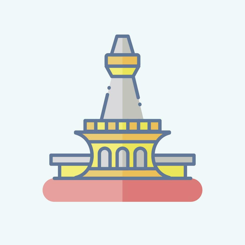 icoon Jakarta. verwant naar hoofdstad symbool. tekening stijl. gemakkelijk ontwerp bewerkbaar. gemakkelijk illustratie vector