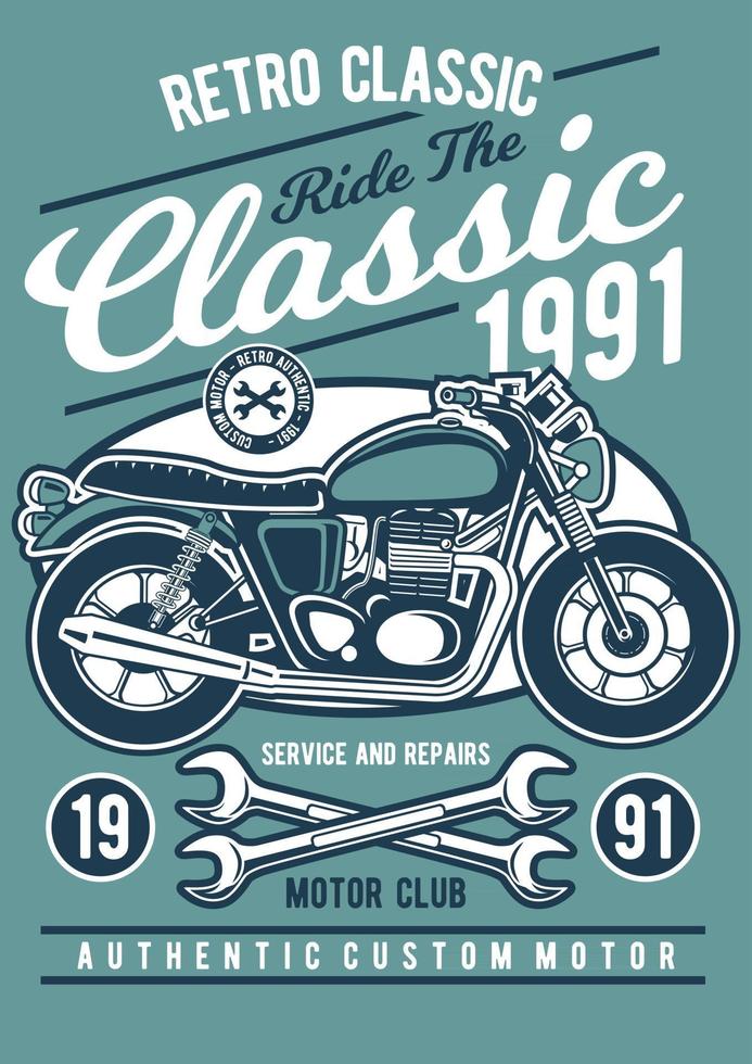 retro klassieke motorfiets vintage badge, retro badgeontwerp vector