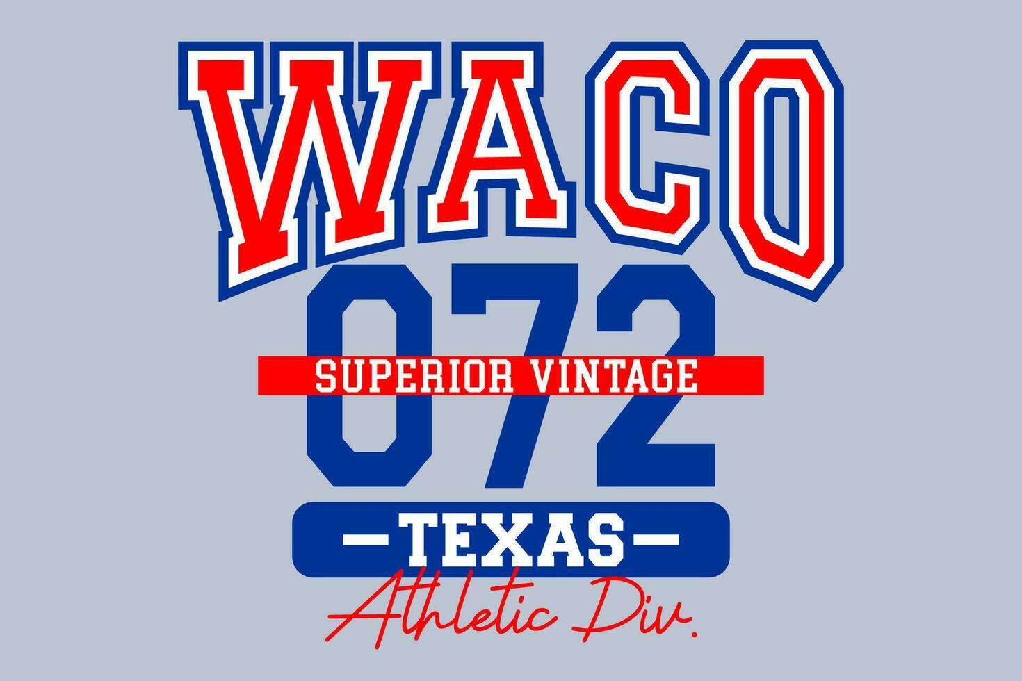 waco Texas wijnoogst middelbare school, voor t-shirt, affiches, etiketten, enz. vector