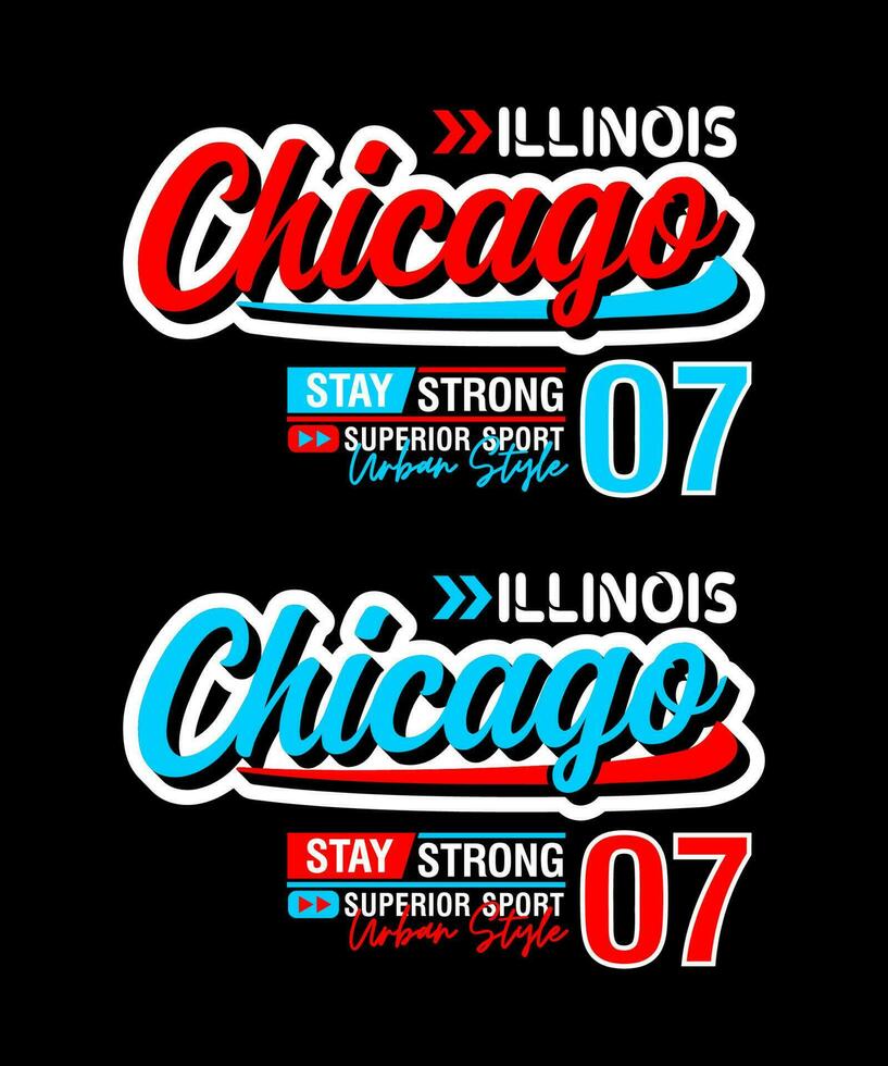 chicago typografie ontwerp, voor afdrukken Aan t overhemden enz. vector