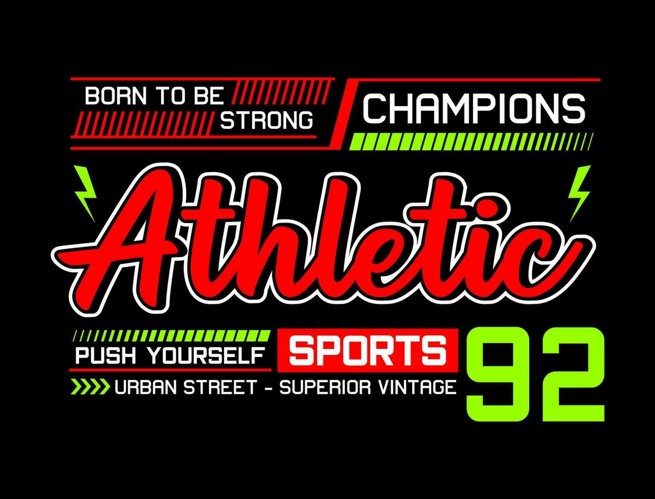 atletisch typografie ontwerp, voor t-shirt, affiches, etiketten, enz. vector