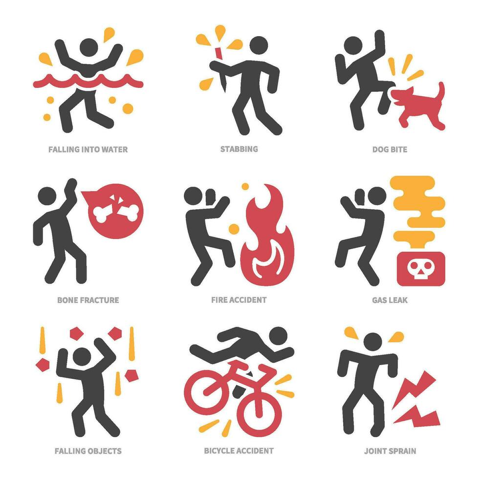 ongeluk pictogram, vector en illustratie