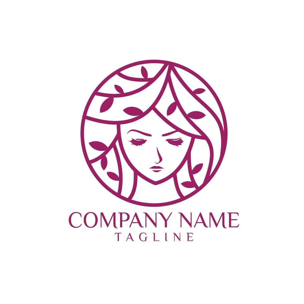 schoonheid dame haar- logo ontwerp vector