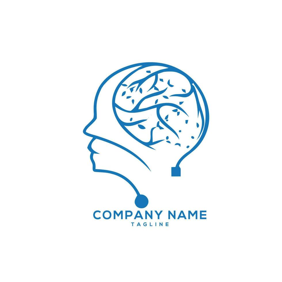 hersenen logo ontwerp vector