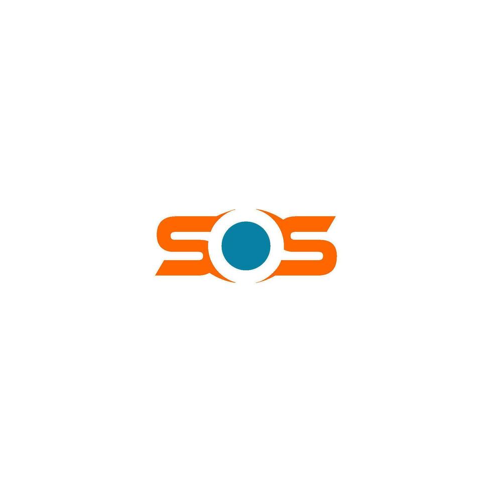 brief Sos logo ontwerp vector
