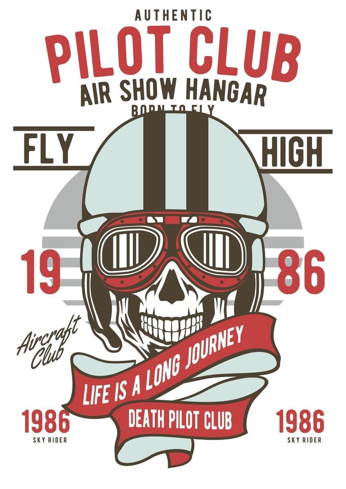 pilot club vintage badge, retro badge ontwerp vector