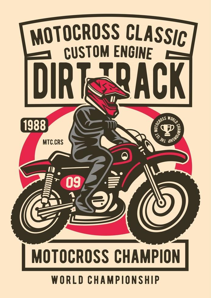 motorcross klassieke vintage badge, retro badge-ontwerp vector