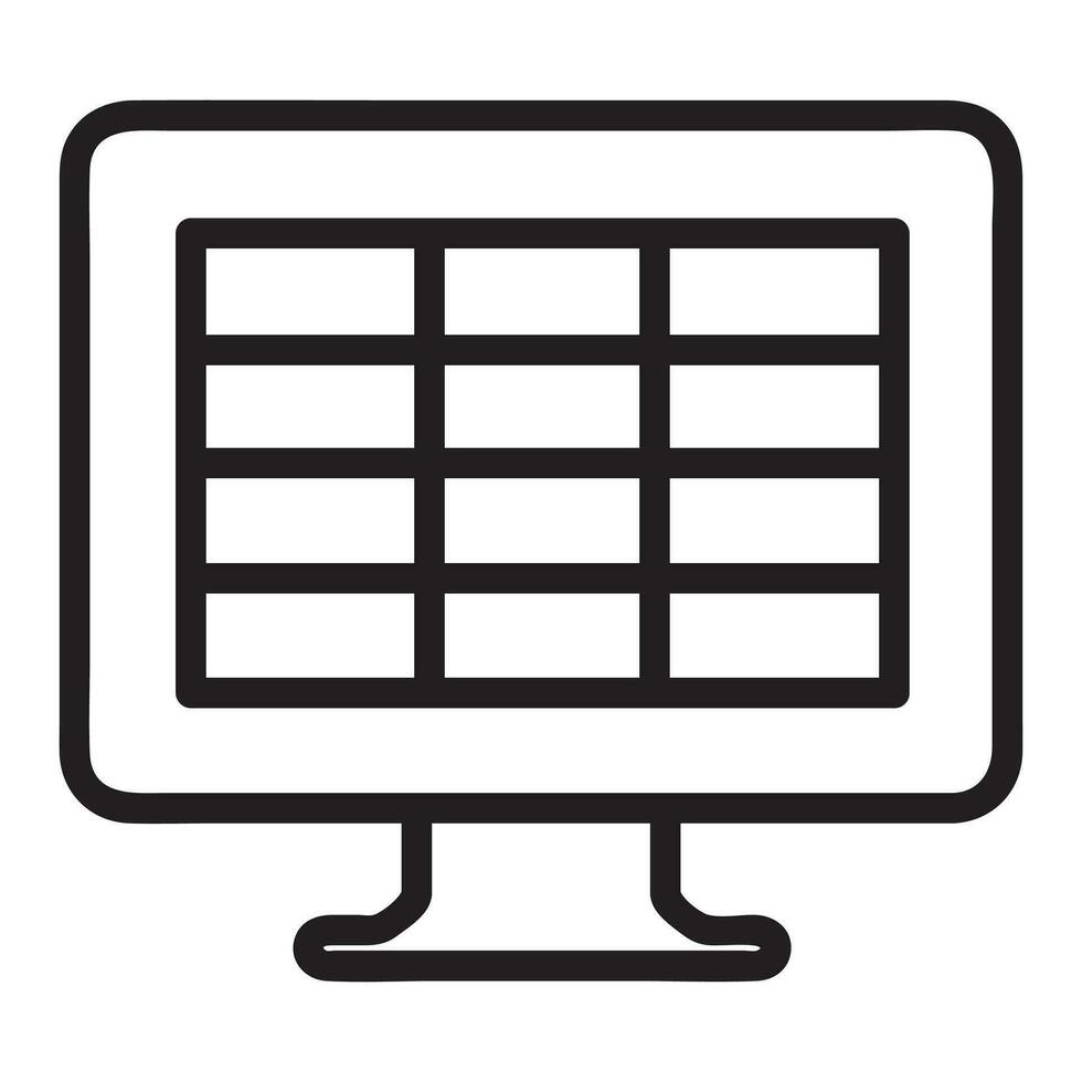 xls of tafel vector icoon, lineal stijl, van accounting pictogrammen verzameling, geïsoleerd Aan wit achtergrond.