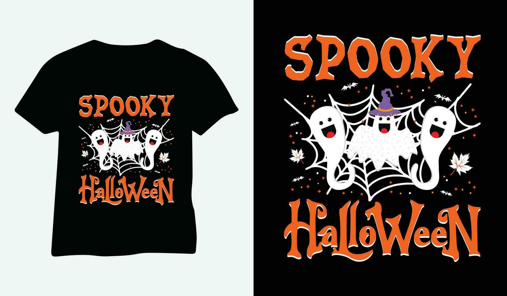 spookachtig halloween boe verschrikking t-shirt vector ontwerp
