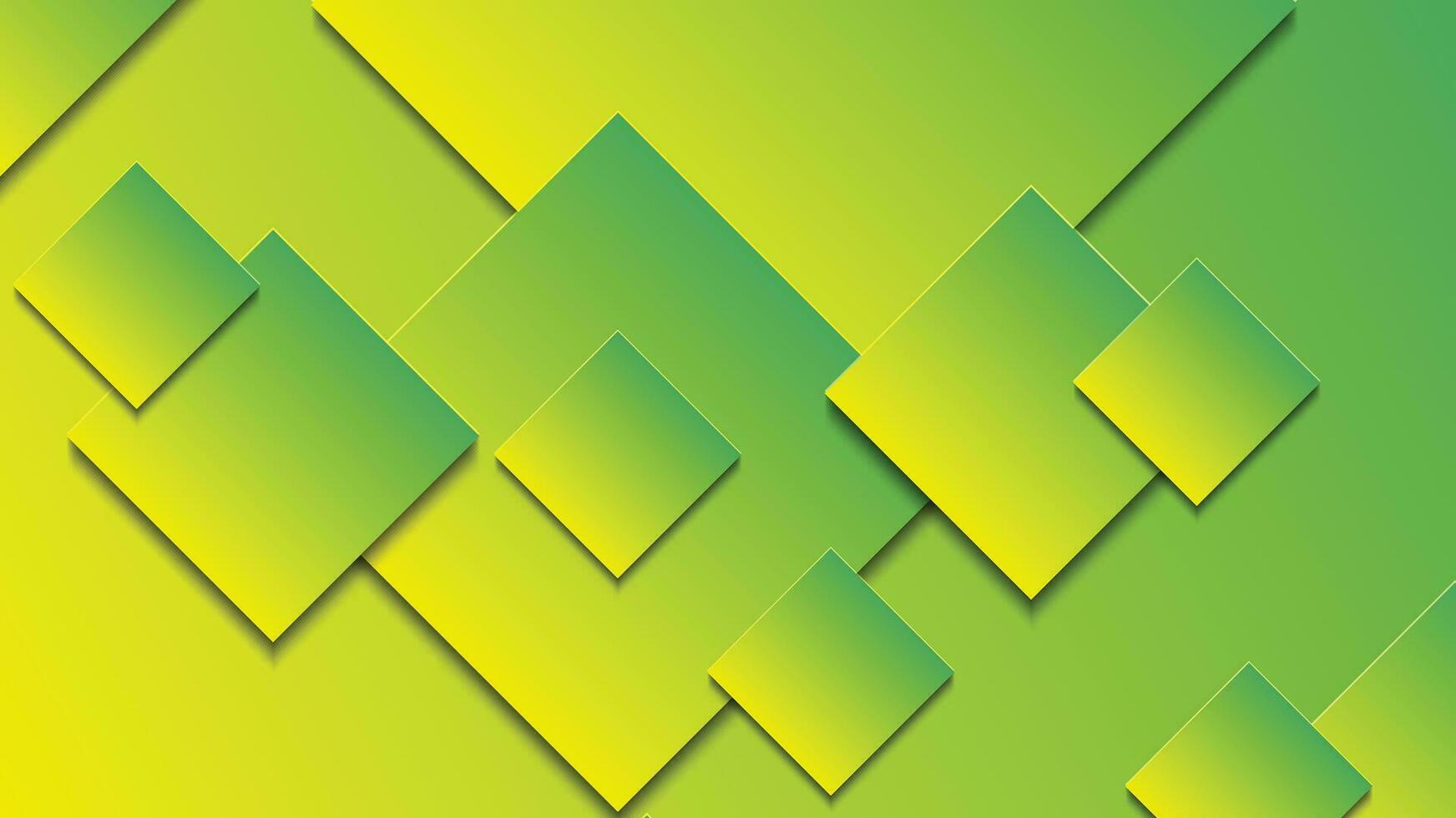 abstract groen en geel helling achtergrond met rechthoek lijnen vector