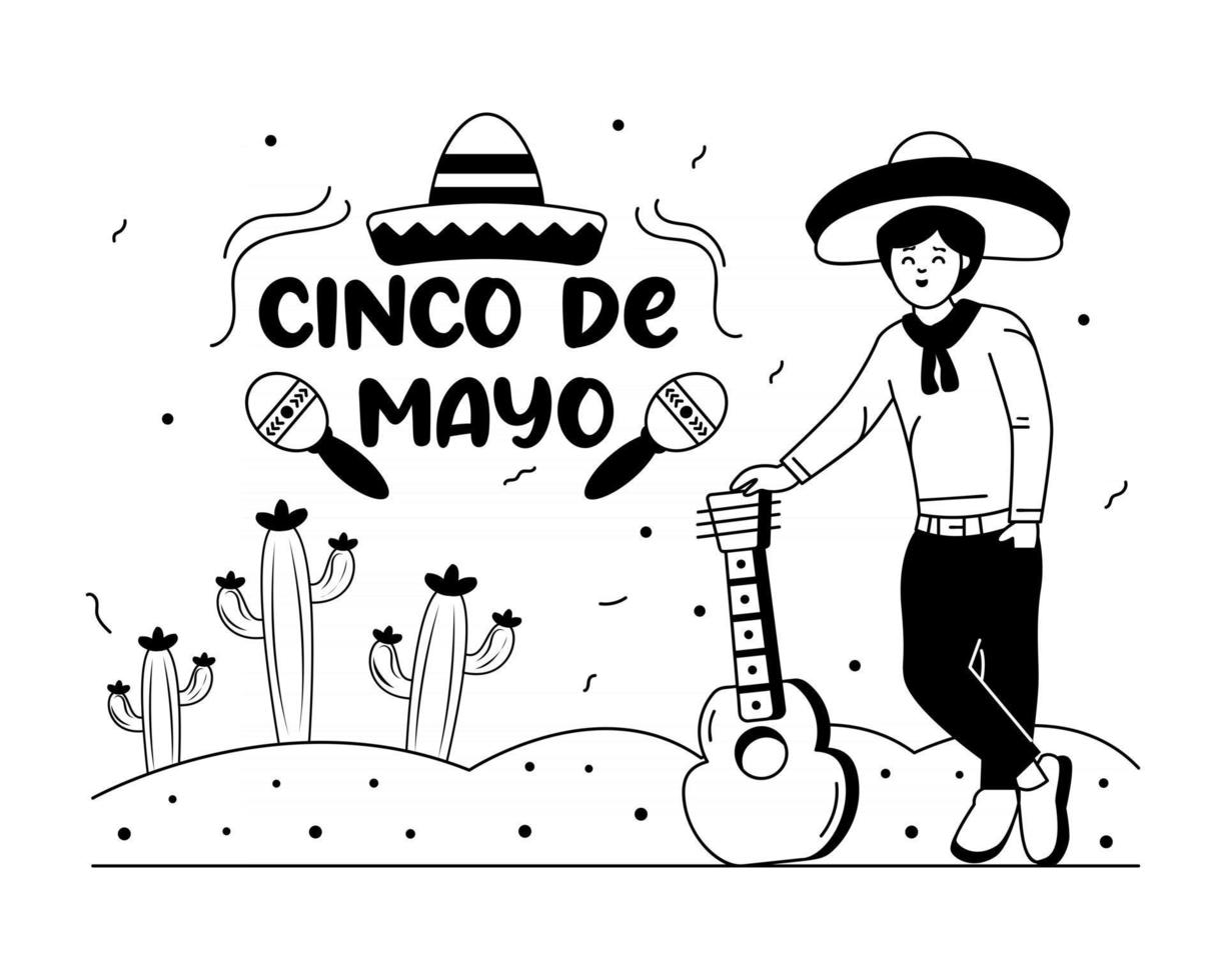 cinco gitarist vector