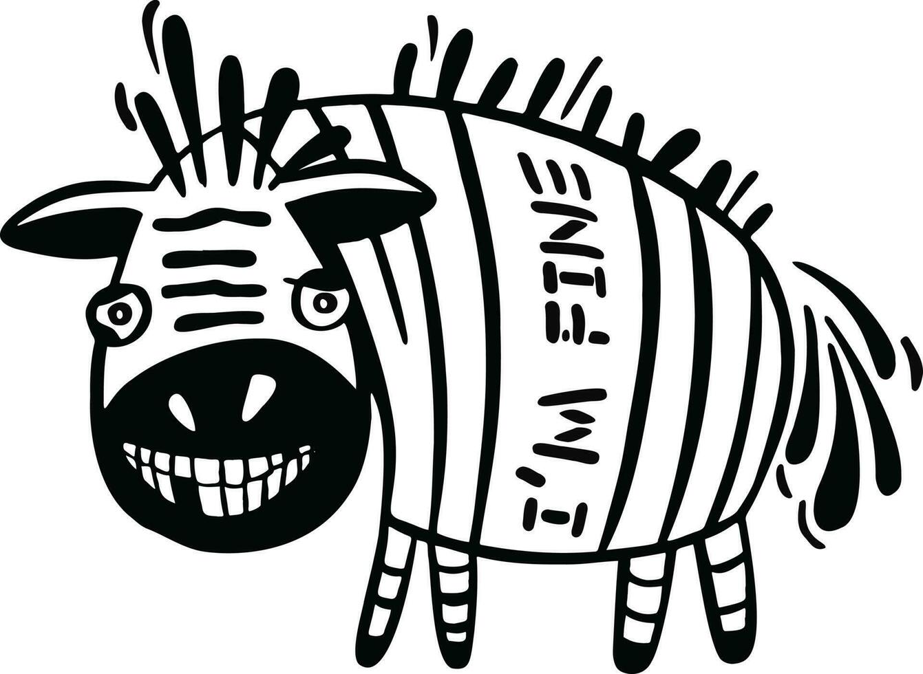 schattig baby zebra Aan een wit achtergrond. vector illustratie