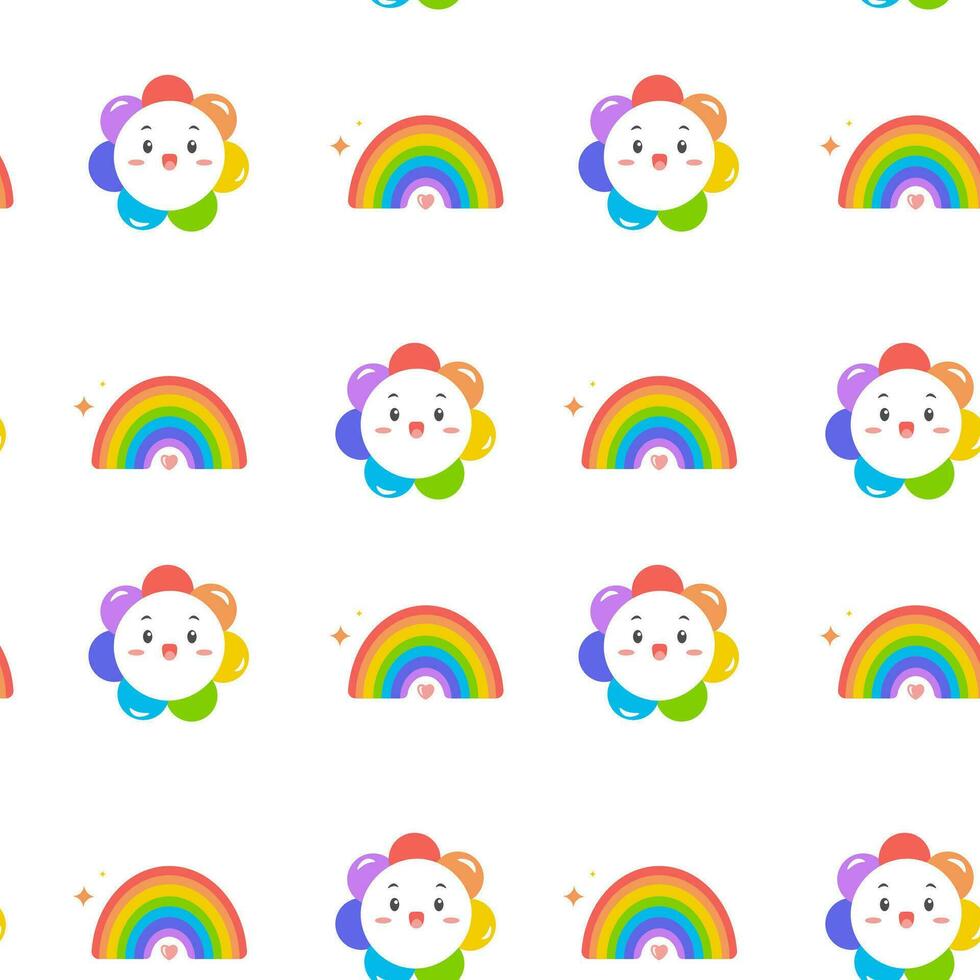 baby regenboog kleurrijk naadloos patroon vector