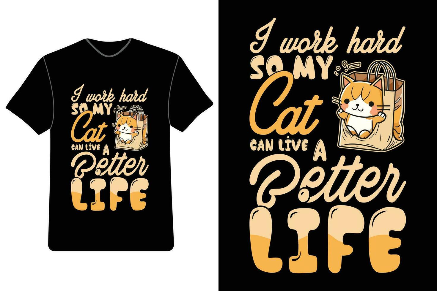 schattig kat t-shirt ontwerp, kat minnaar T-stukken, kat-thema kleding, kat silhouet T-stukken, grappig kat overhemden. vector