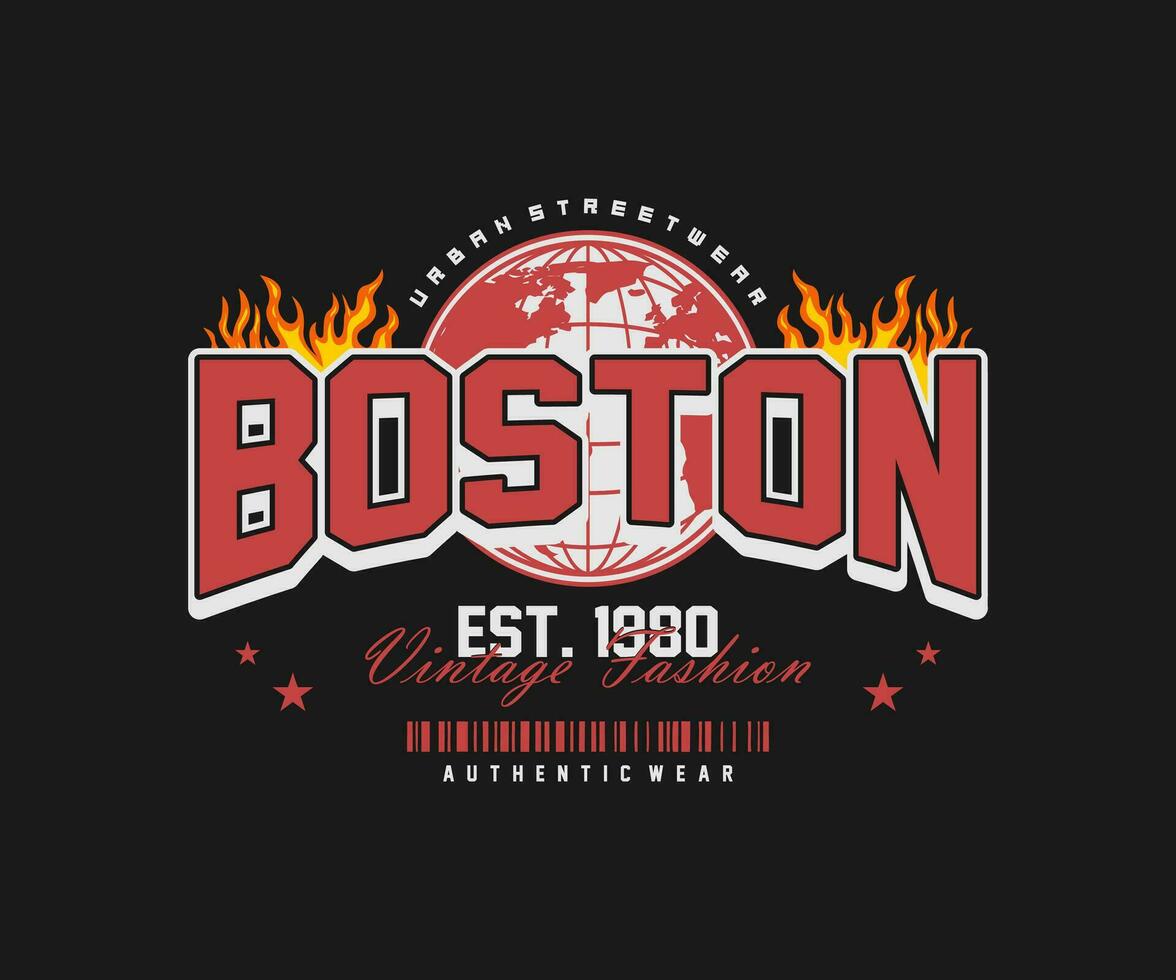 Boston leuze typografie ontwerp wijnoogst mode. varsity ontwerp illustratie voor streetwear en stedelijk stijl t-shirts ontwerp, hoodies, enz vector