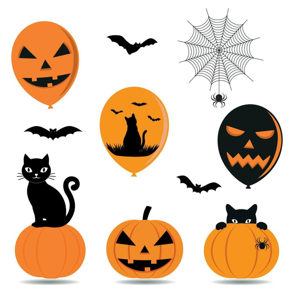 illustratie van een reeks van elementen voor halloween vector