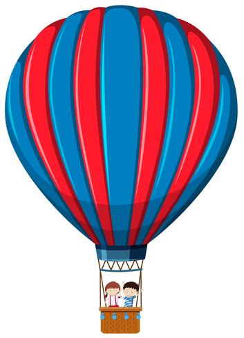 Geïsoleerde kinderen in hete luchtballon vector