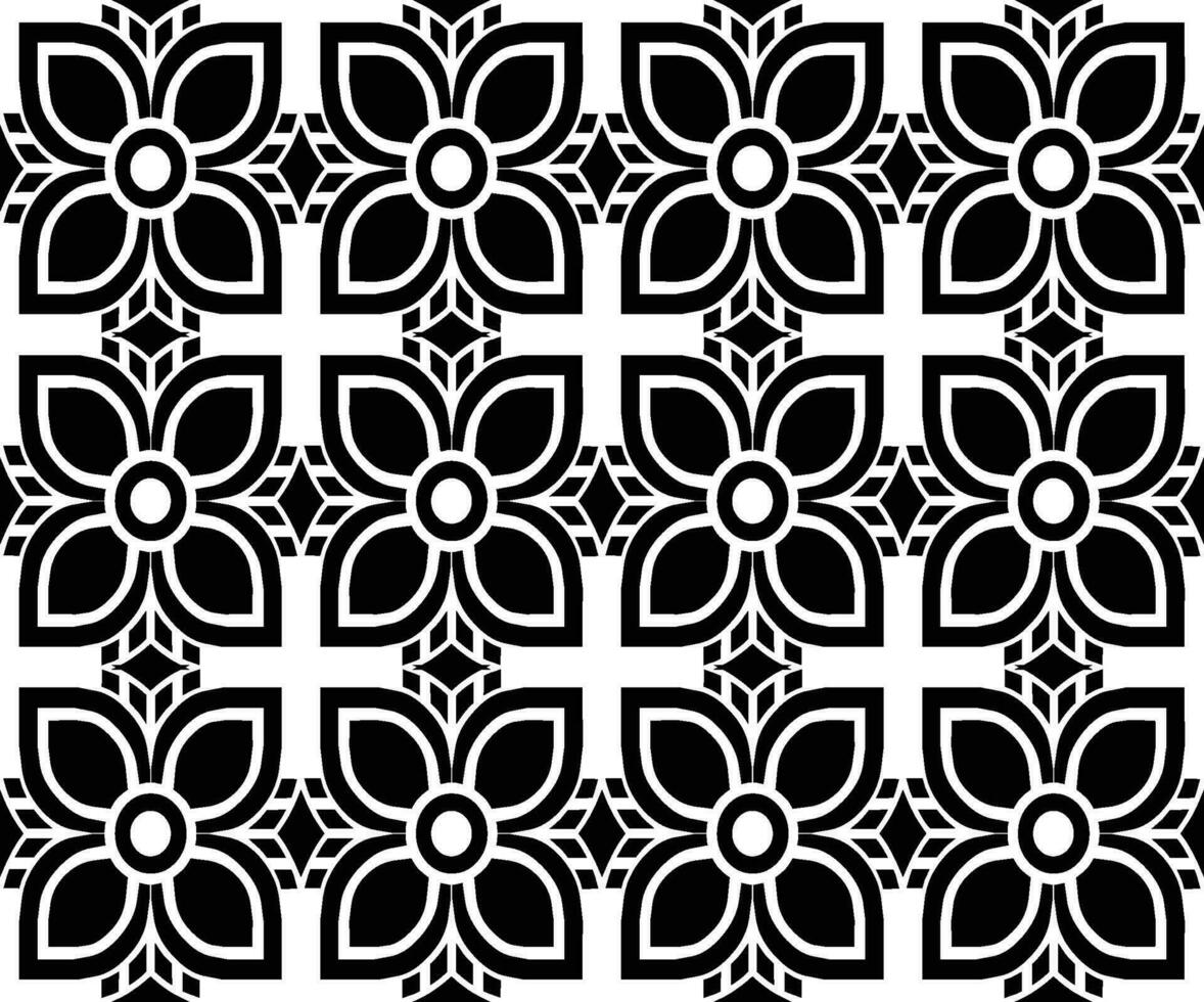 abstract naadloos patroon met silhouetten bloemen in zwart en wit. bloemen herhalen monochroom achtergrond. eindeloos afdrukken textuur. kleding stof ontwerp. behang - vector