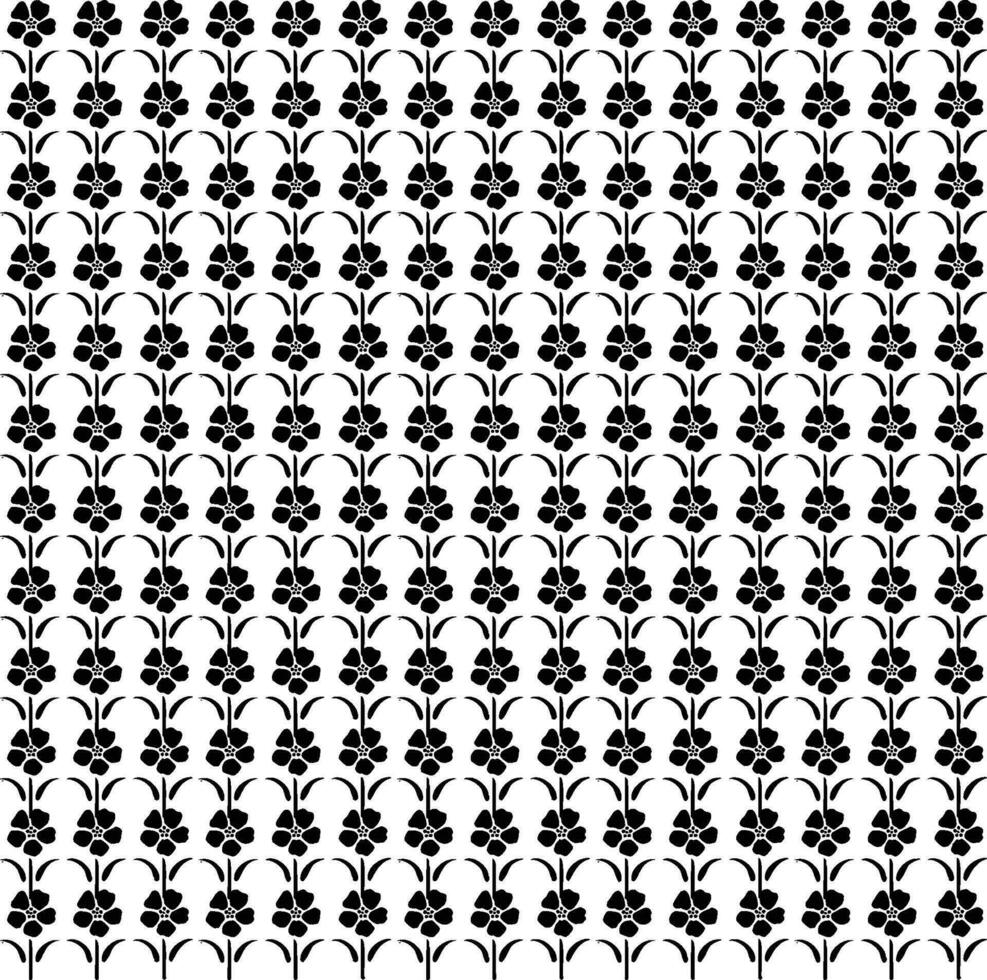 abstract naadloos patroon met silhouetten bloemen in zwart en wit. bloemen herhalen monochroom achtergrond. eindeloos afdrukken textuur. kleding stof ontwerp. behang - vector