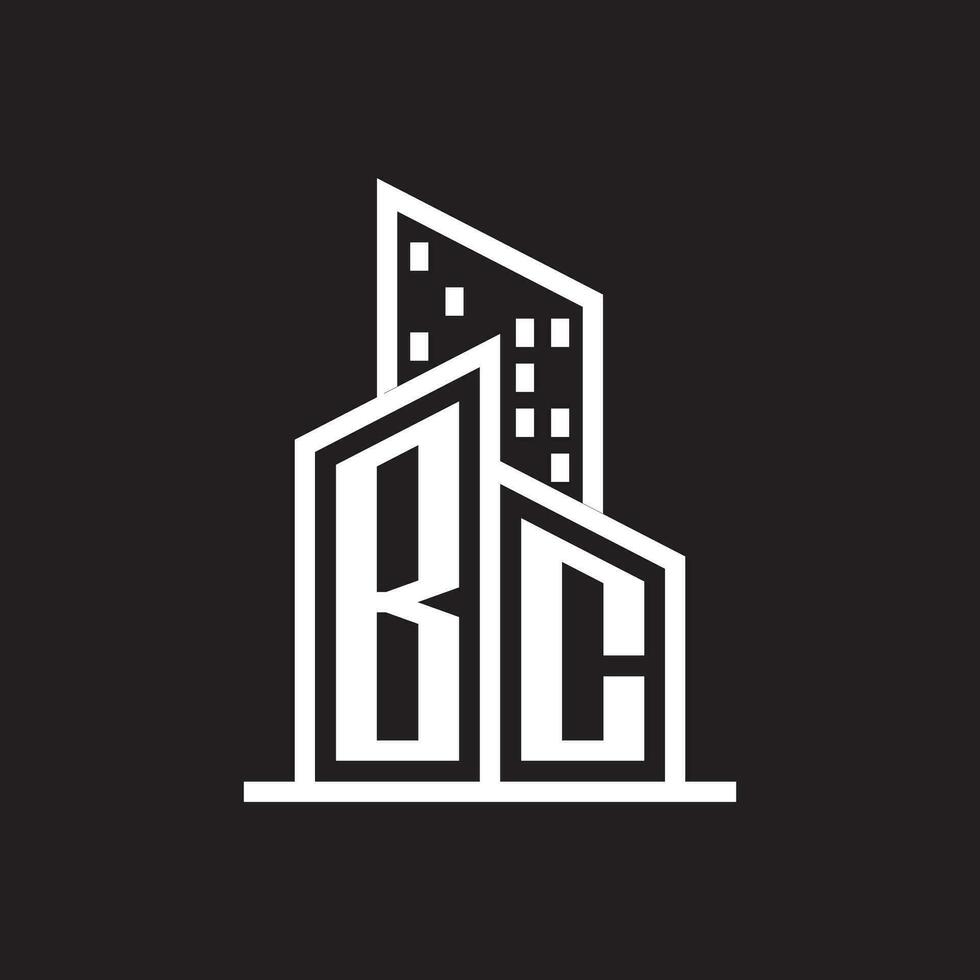 bc echt landgoed logo met gebouw stijl , echt landgoed logo voorraad vector