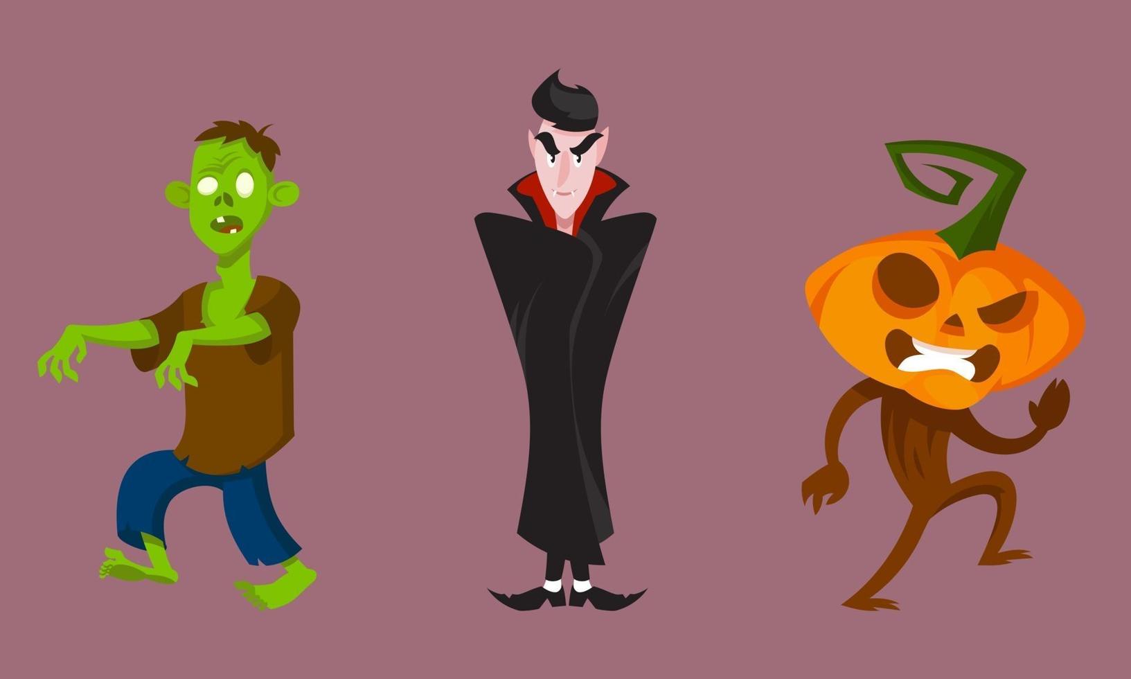 set van monsters in verschillende poses. vector