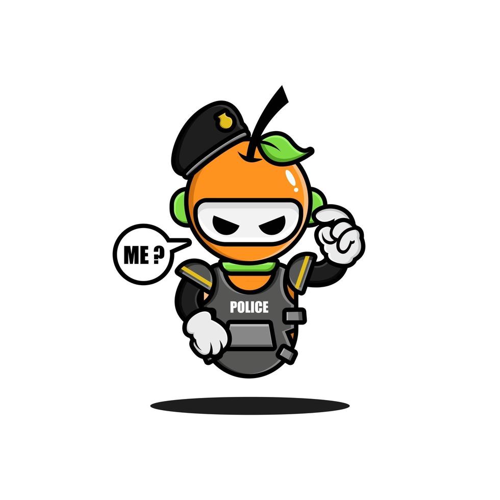 oranje robot in politie-uniform vector