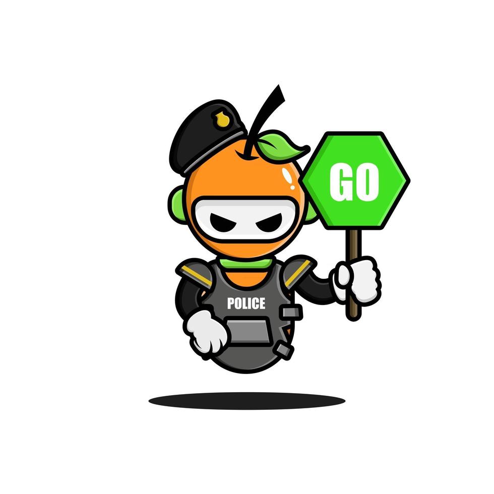 oranje robot in politie-uniform vector