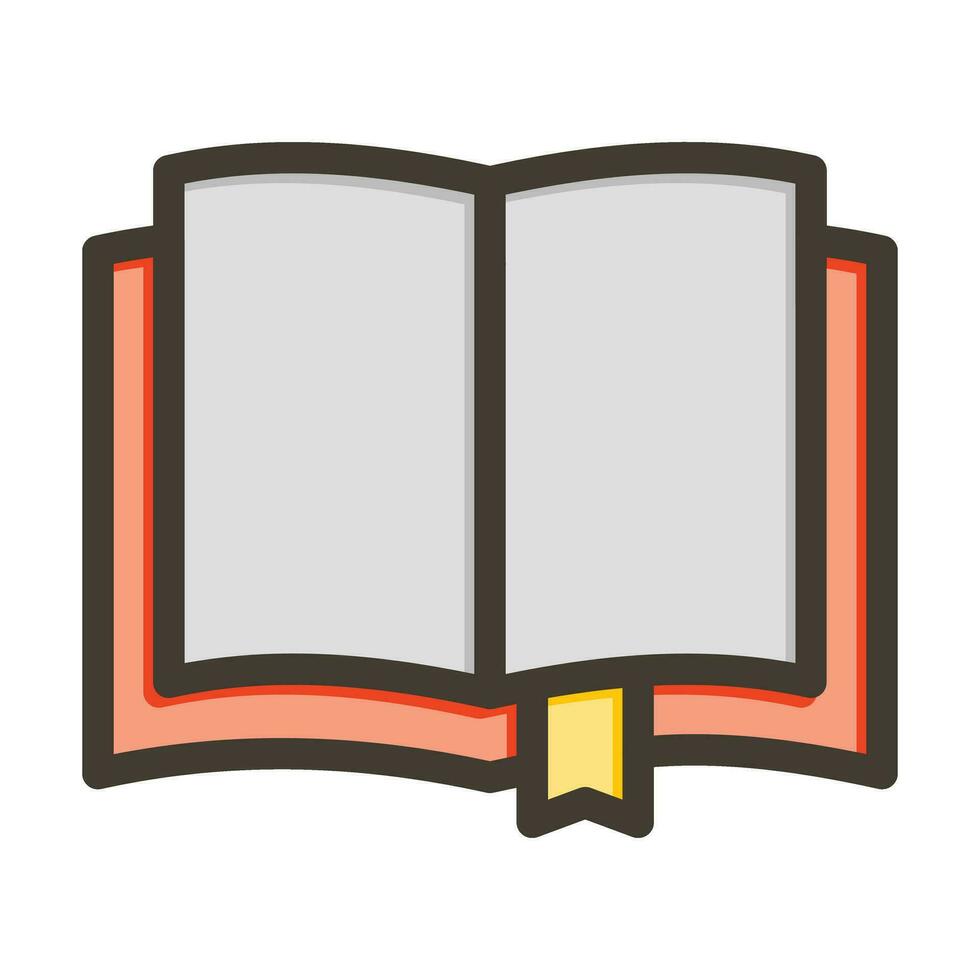 Open boek vector dik lijn gevulde kleuren icoon voor persoonlijk en reclame gebruiken.