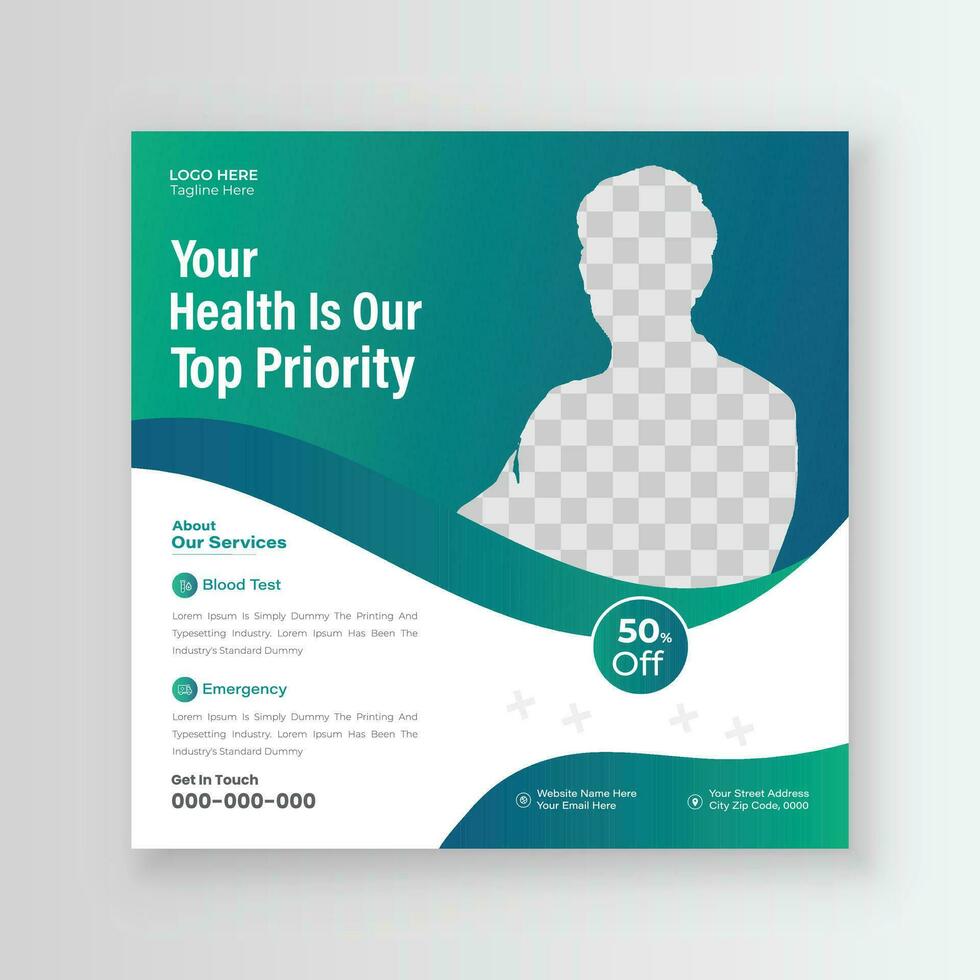 medisch gezondheidszorg sociaal media post-banner of sjabloon ontwerp vector