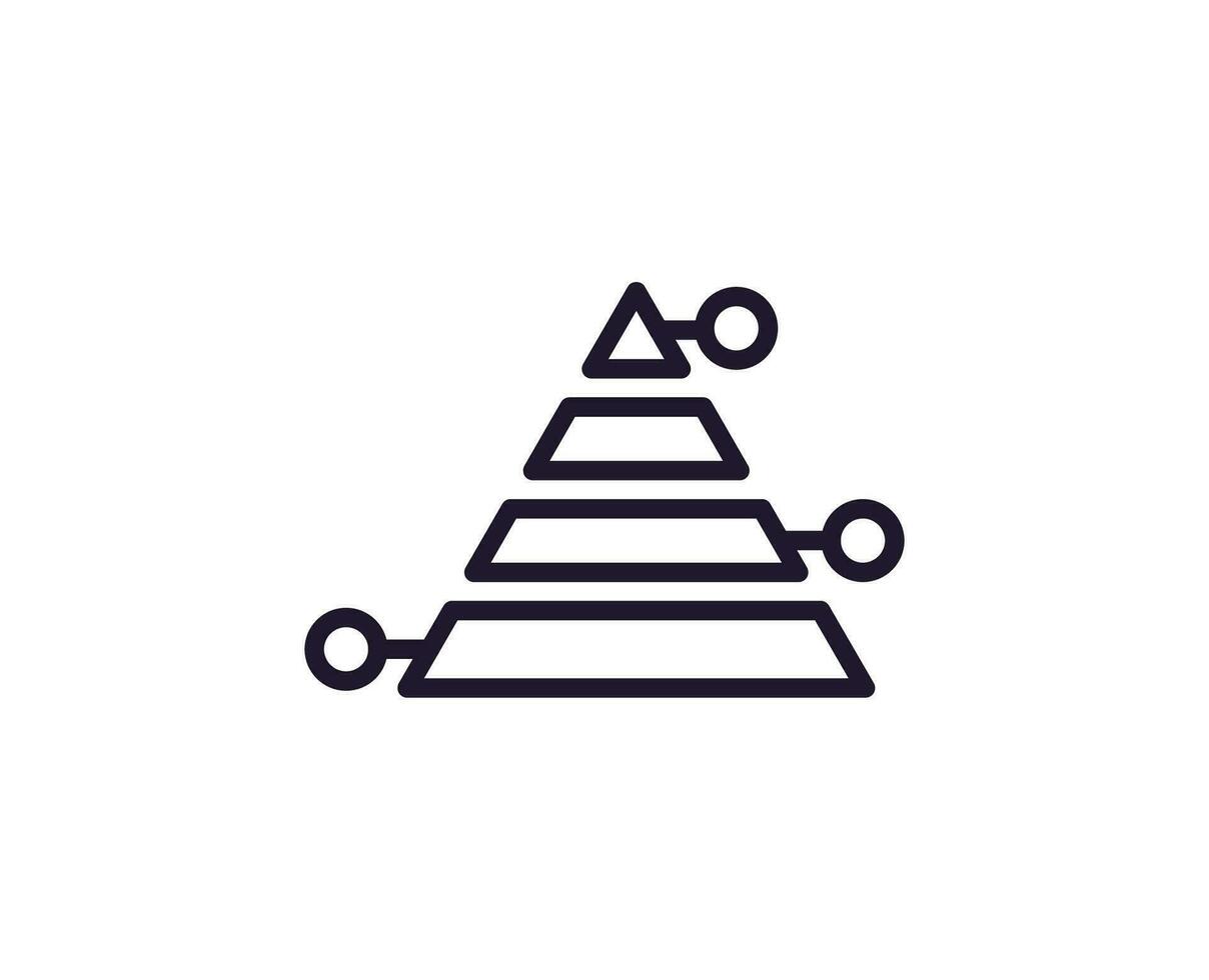 piramide vector lijn icoon. premie kwaliteit logo voor web plaatsen, ontwerp, online winkels, bedrijven, boeken, advertenties. zwart schets pictogram geïsoleerd Aan wit achtergrond