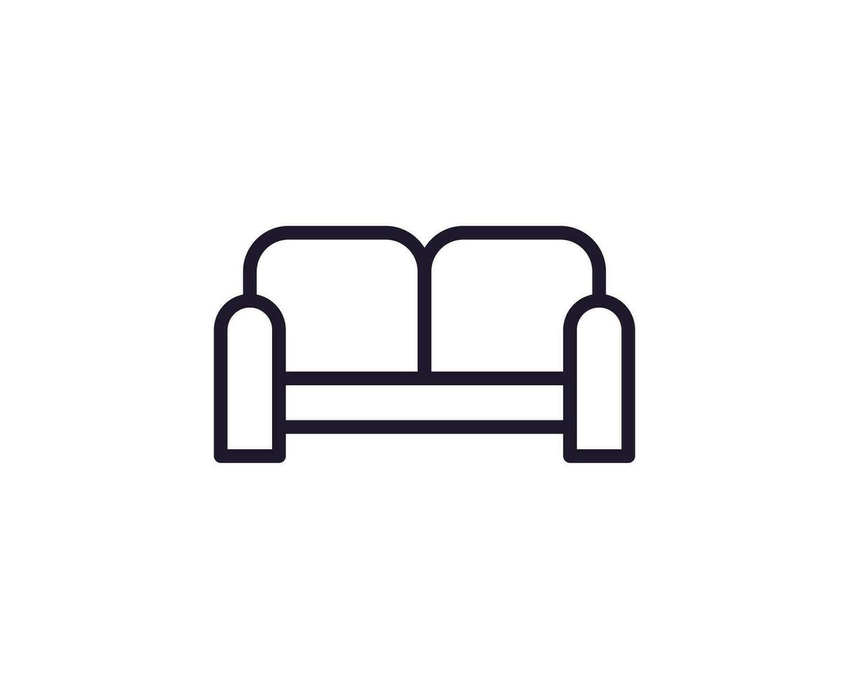 sofa concept. single premie bewerkbare beroerte pictogram perfect voor logo's, mobiel appjes, online winkels en web plaatsen. vector symbool geïsoleerd Aan wit achtergrond.