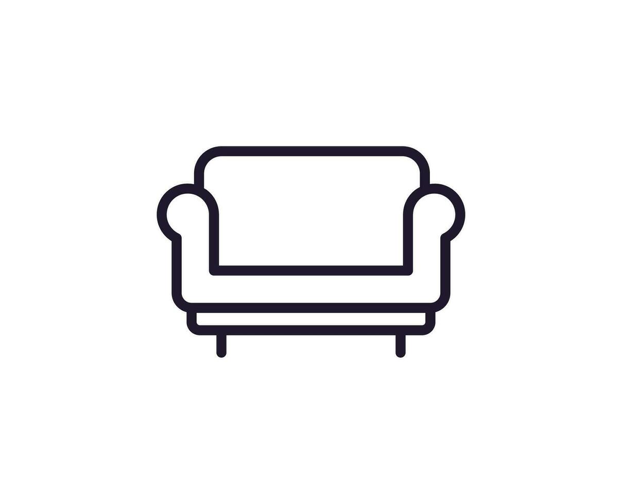 sofa concept. single premie bewerkbare beroerte pictogram perfect voor logo's, mobiel appjes, online winkels en web plaatsen. vector symbool geïsoleerd Aan wit achtergrond.