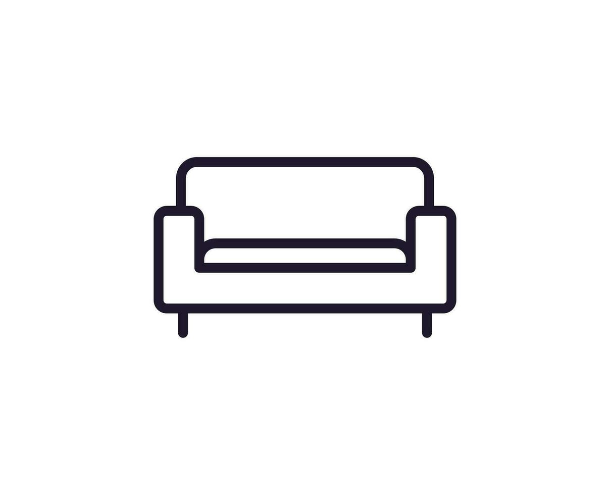 sofa concept. single premie bewerkbare beroerte pictogram perfect voor logo's, mobiel appjes, online winkels en web plaatsen. vector symbool geïsoleerd Aan wit achtergrond.