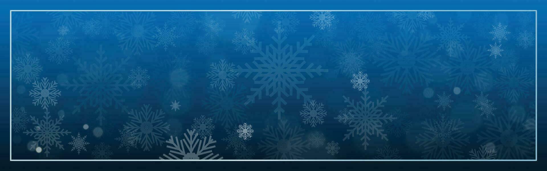 vrolijk Kerstmis decoratief ontwerp met sneeuwvlok Aan blauw achtergrond vector