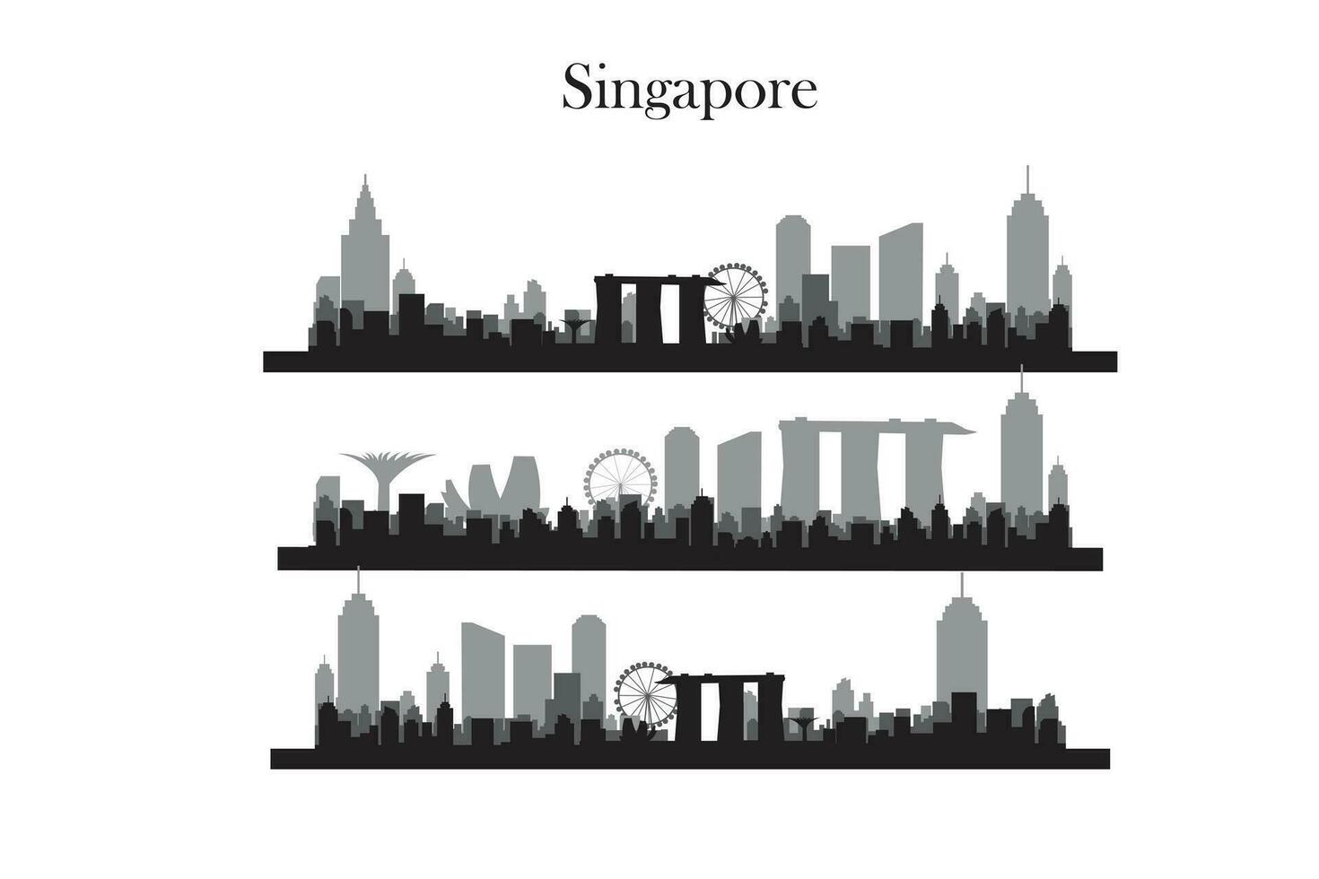 Singapore stad silhouet horizon vector