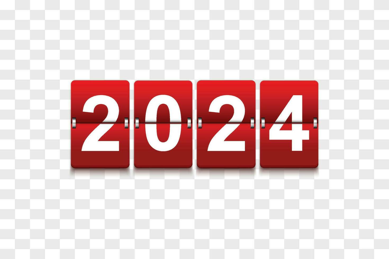 gelukkig nieuw jaar 2024 Aan omdraaien countdown klok, teller tijd, chronometer, tellen omlaag, en omdraaien bord vector