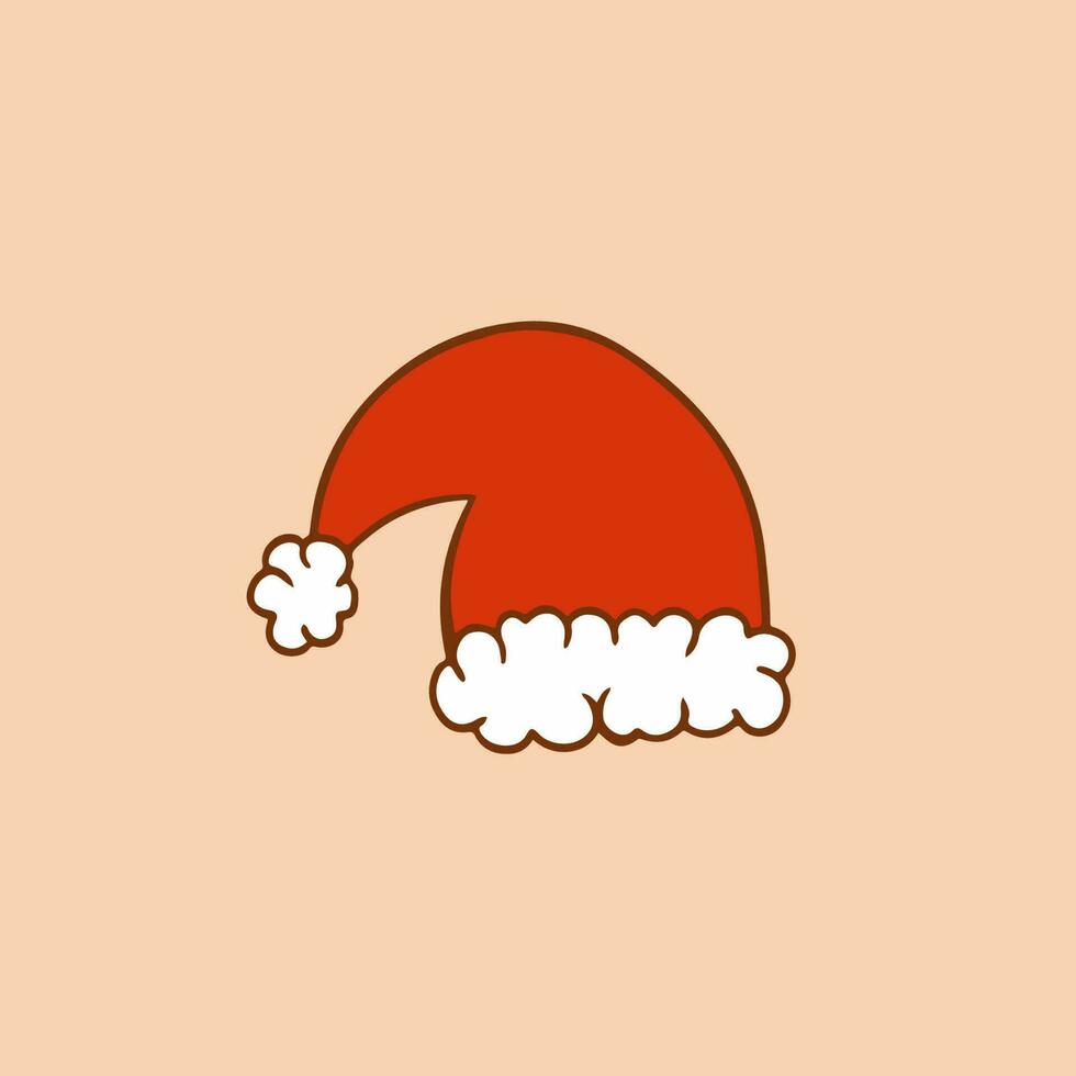 Kerstmis de kerstman hoed symbool. sociaal media na. Kerstmis vector illustratie.
