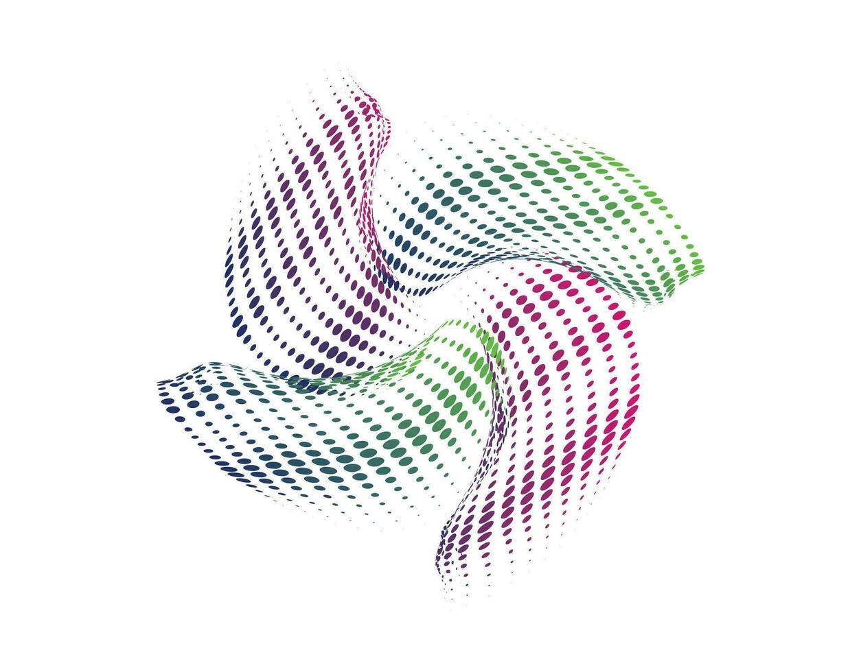 groen en roze kleur abstract halftone punt patroon vector illustratie bloem