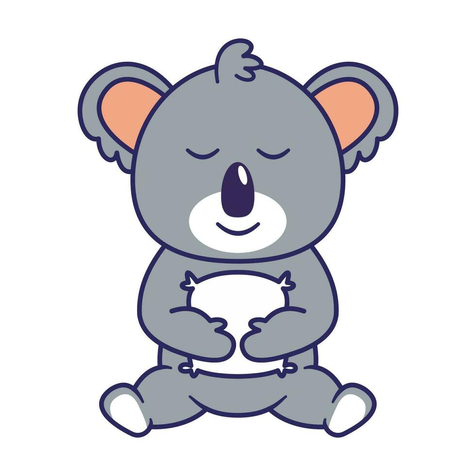 schattig koala zittend tekenfilm vector illustratie geïsoleerd