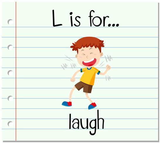 flashcard letter L is voor de lach vector