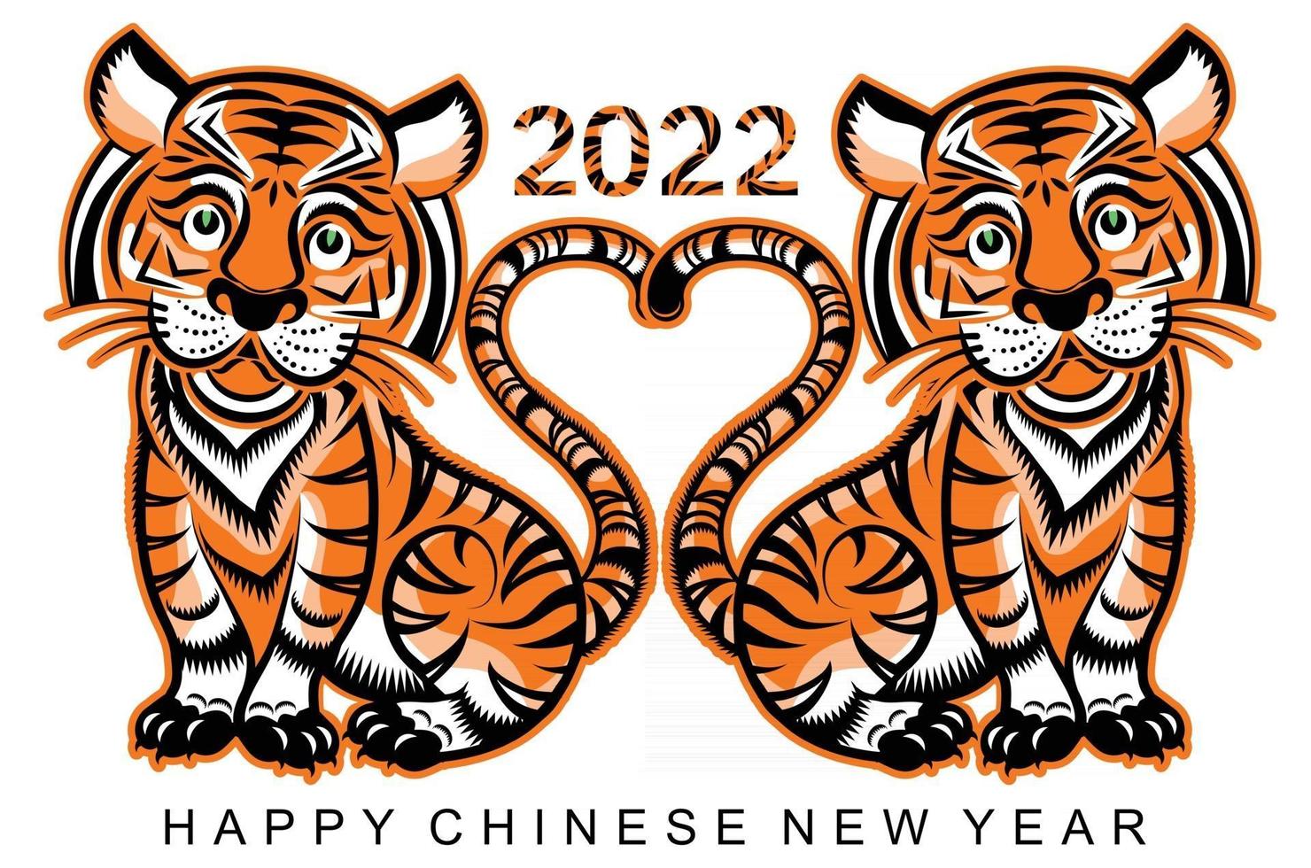 chinees nieuwjaar 2022 jaar van de tijger vector