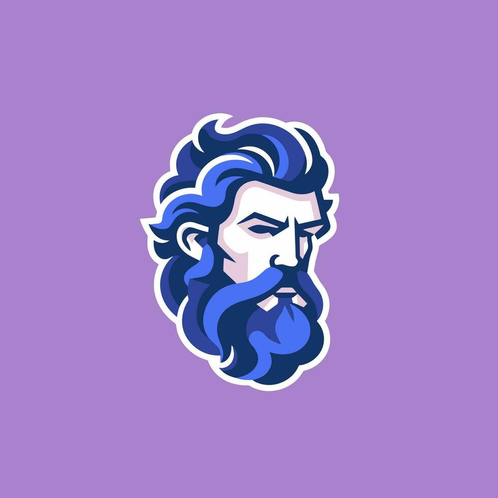 hipster gezicht met baard en snor. vector logo sjabloon.