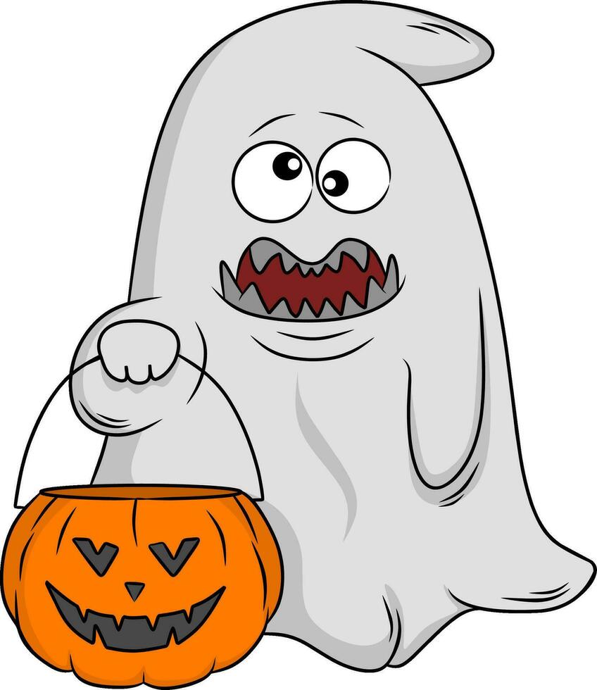 halloween geest tekenfilm karakter vector illustratie