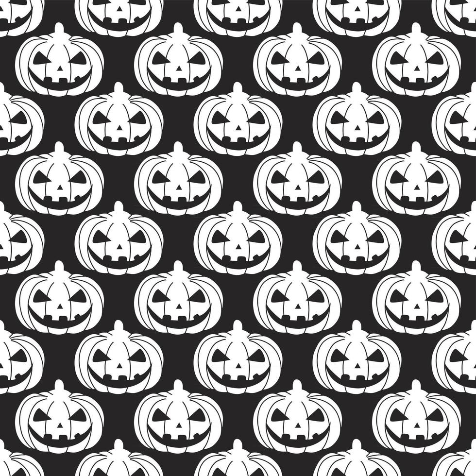 naadloze patroon van witte pompoen silhouet op een zwarte achtergrond. vector illustration.design voor papierproducten, textiel, drukwerk, banners