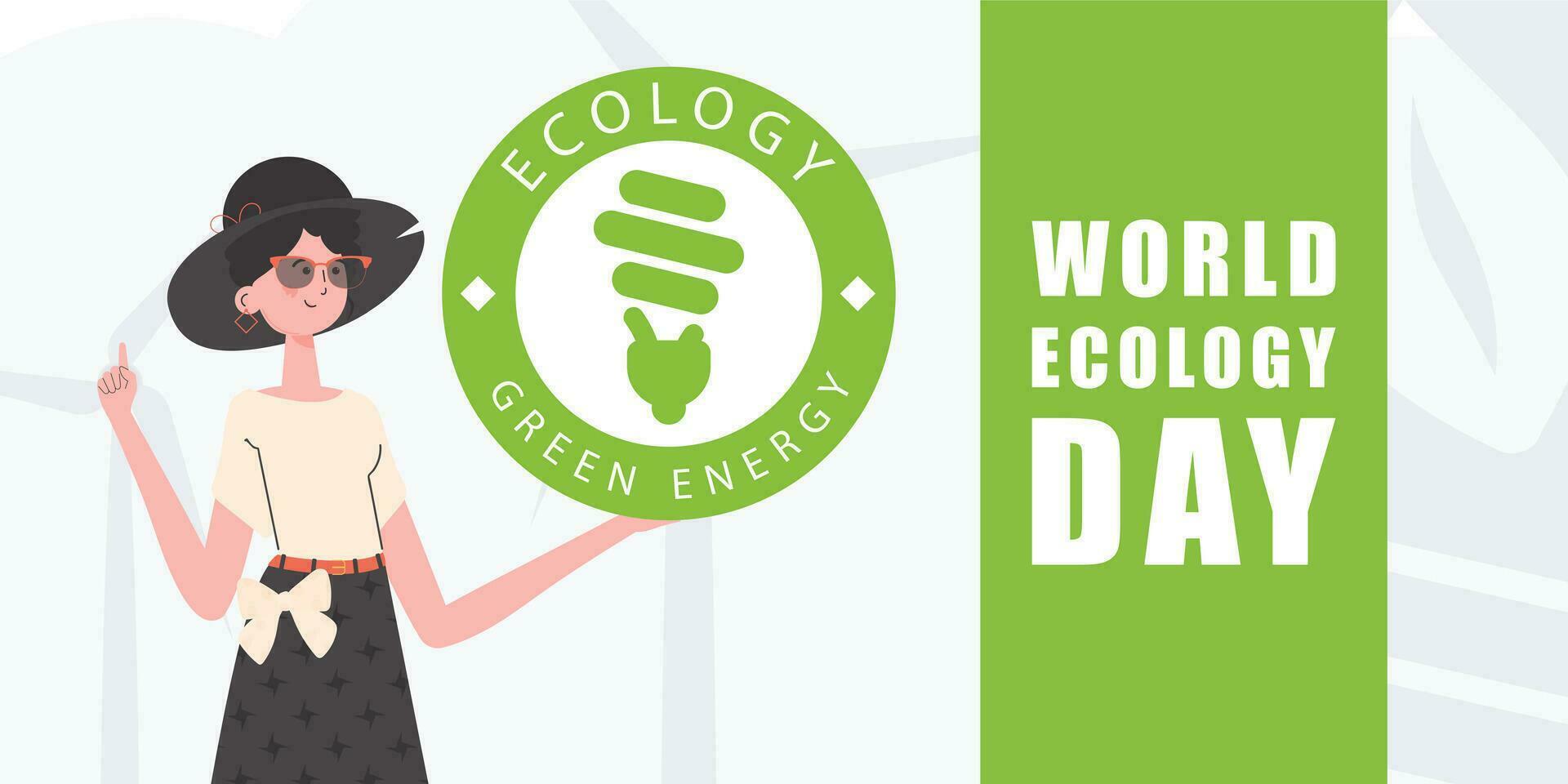 wereld ecologie dag poster. vlak mode stijl. vector. vector