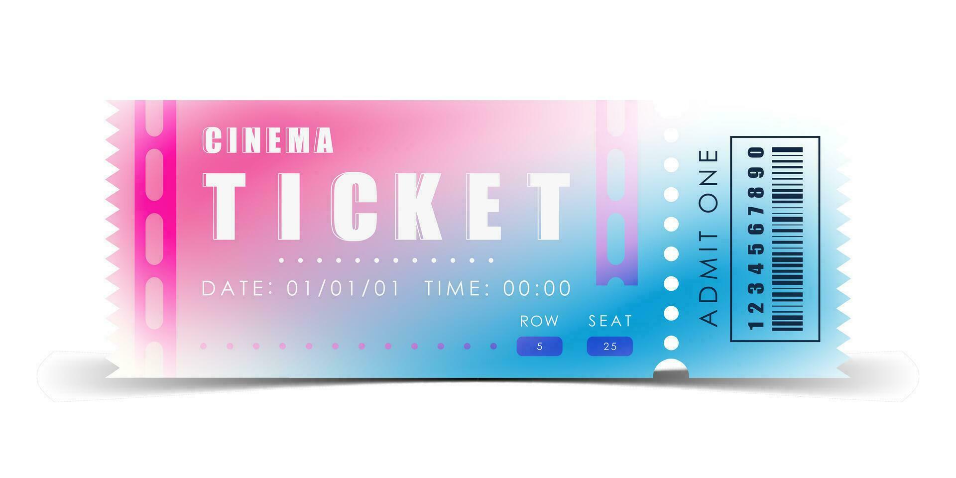 bioscoop ticket ontwerp. modern ticket kaart illustratie sjabloon. vector. vector
