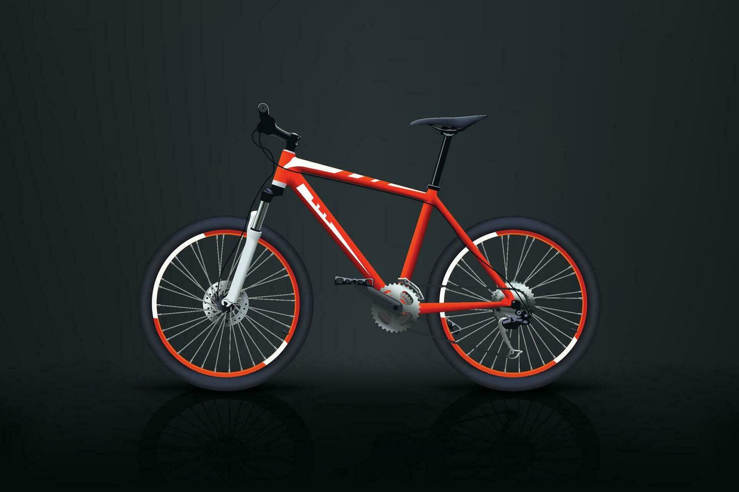 fiets rood Aan donker vector